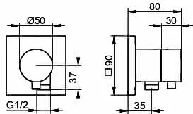 Keuco 2-Wege Umstellv. IXMO Comfort 59556, Schlauchanschl.,eckig,Schwarzchr.geb. – Bild 2