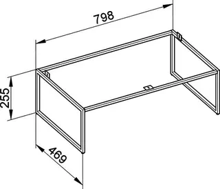 Keuco Bodengestell X-Line 33198, anthrazit, 800x255x470mm – Bild 2