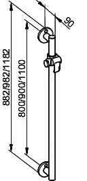 Keuco Brausestange Plan Care 34912,komplett mit Br.-Schieber,silber-eloxiert, 882 mm – Bild 2