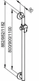 Keuco Brausestange Plan Care 34912,komplett mit Brauseschieber, verchromt 882 mm – Bild 2