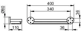 Keuco Duschablage Edition 90 19058, 400 mm verchromt/Aluminium – Bild 2