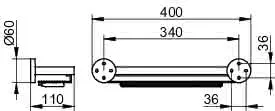 Keuco Duschablage Edition 90 19059, 400 mm verchromt/Aluminium – Bild 2