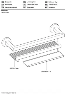Keuco Duschablage Edition 90 19059, 400 mm verchromt/Aluminium – Bild 3