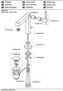 Keuco EHM-Waschtisch-Mischer 115 Edition 90 59004, mit Ablaufgarnitur, verchromt – Bild 3