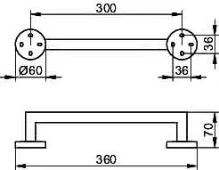 Keuco Haltegriff Edition 90 19007, 360 mm verchromt – Bild 2