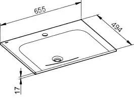 Keuco Keramik-Waschtisch X-Line 33150, mit 1 Loch Bohrung, weiß – Bild 2