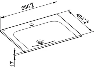 Keuco Keramik-Waschtisch X-Line 33150, mit 1 Loch Bohrung, weiß – Bild 3