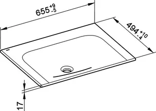 Keuco Keramik-Waschtisch X-Line 33150, ohne Hahnlochbohrung, weiß – Bild 3