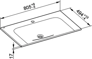 Keuco Keramik-Waschtisch X-Line 33160, mit 1 Loch Bohrung, weiß – Bild 2