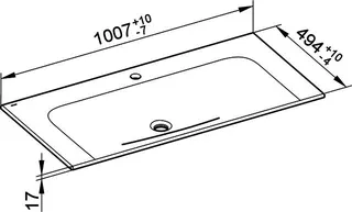 Keuco Keramik-Waschtisch X-Line 33170, mit 1 Loch Bohrung, weiß – Bild 3