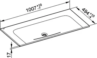 Keuco Keramik-Waschtisch X-Line 33170, ohne Hahnlochbohrung, weiß – Bild 3