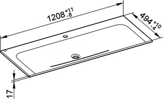 Keuco Keramik-Waschtisch X-Line 33180, mit 1 Loch Bohrung, weiß – Bild 3