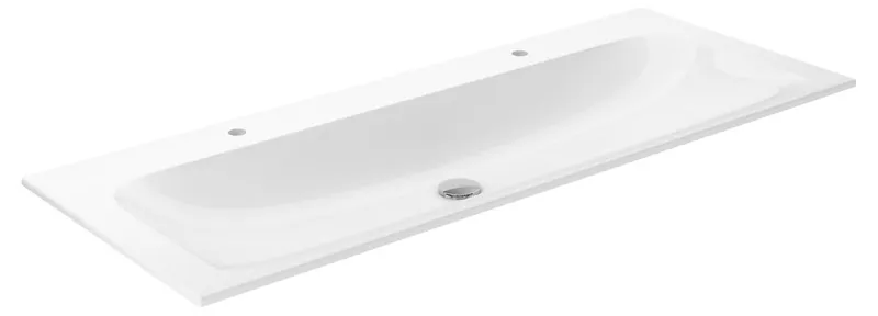 Keuco Keramik-Waschtisch X-Line 33180, mit 2 x 1 Loch Bohrung, weiß