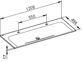 Keuco Keramik-Waschtisch X-Line 33180, mit 2 x 1 Loch Bohrung, weiß – Bild 2
