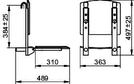 Keuco Klappsitz Plan Care 34981, mit R-Lehne z. Einh., verchromt/weiß – Bild 2