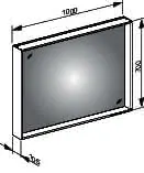 Keuco Lichtspiegel X-Line 33297, inox, 1000x700x105mm – Bild 2