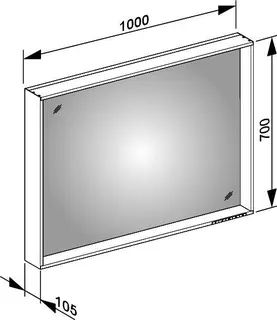 Keuco Lichtspiegel X-Line 33297, inox, 1000x700x105mm – Bild 3