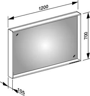 Keuco Lichtspiegel X-Line 33297, inox, 1200x700x105mm – Bild 2