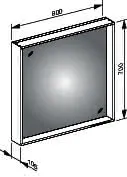 Keuco Lichtspiegel X-Line 33297, inox, 800x700x105mm – Bild 2