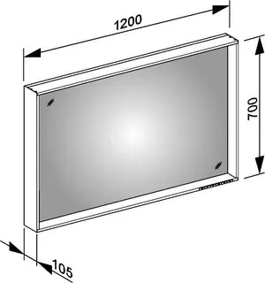Keuco Lichtspiegel X-Line 33298, mit Spiegelheizung, inox, 1200x700x105mm – Bild 2