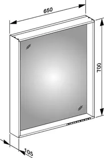 Keuco Lichtspiegel X-Line 33298, mit Spiegelheizung, inox, 650x700x105mm – Bild 2