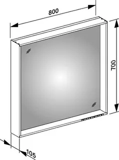 Keuco Lichtspiegel X-Line 33298, mit Spiegelheizung, inox, 800x700x105mm – Bild 3