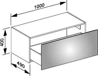 Keuco Sideboard X-Line 33127, anthrazit/Glas anthrazit, 1000x400x490mm – Bild 2