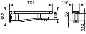 Keuco SK-Griff WC Plan Care 34903, abnehmbar, verchromt/schwarzgrau, 700 mm – Bild 2