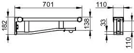 Keuco SK-Griff WC Plan Care 34903, abnehmbar, verchromt/weiß, 700 mm – Bild 2