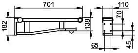 Keuco SK-Griff WC Plan Care 34903, mit WC-PH, sil-elox/schwarzgrau, 700 mm – Bild 2