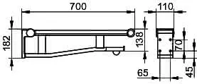 Keuco SK-Griff WC Plan Care 34903, rechts mit Funk-Ausl.,sil-elox/schwarzgrau, 700 mm – Bild 2