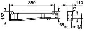 Keuco SK-Griff WC Plan Care 34903, rechts mit Funk-Ausl.,sil-elox/schwarzgrau, 850 mm – Bild 2