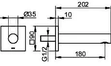 Keuco Wanneneinlauf IXMO 59545, eckig, 202 mm, verchromt – Bild 2