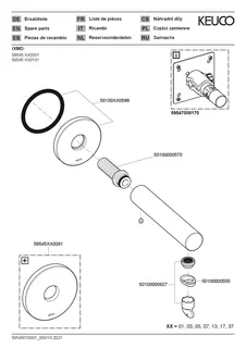 Keuco Wanneneinlauf IXMO 59545, rund, 202 mm, Schwarzchrom gebürstet – Bild 3