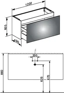 Keuco WTU X-Line 33182, 1 Auszug, anthrazit/Glas anthrazit, 1200x605x490mm – Bild 2
