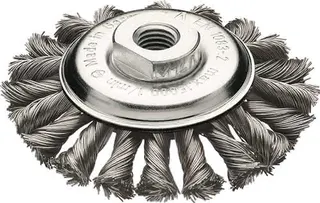 Kegelbürste D.115mm M14 Drahtstärke 0,5mm Stahldraht 12mm 15000min-¹