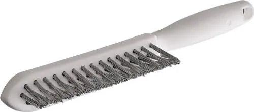 Kehlnahtbürste L.290mm 0,35mm VA-Stahldraht gewellt 3-reihig LESSMANN