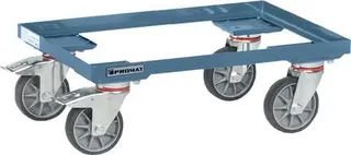 Kistenroller Trgf.250kg TPE-Bereifung L605xB405mm Winkelstahl taubenblau – Bild 2