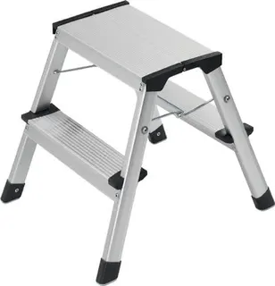 Klapptritt Stufen 2 Plattform-H.400mm Alu.m.Anti-Rutsch-Riffelung HAILO