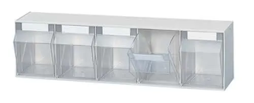 Klarsichtmagazin H164xB600xT134mm 5 x C Ku.weiß LOCKWEILER