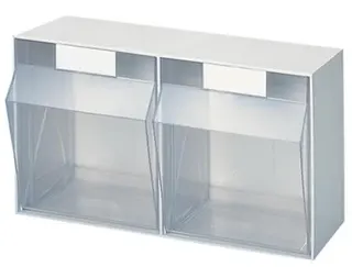 Klarsichtmagazin H353xB600xT306mm 2 x F Ku.weiß LOCKWEILER