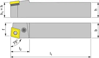 Klemmdrehhalter PCBNL 2525 M12 li. brün. Außendrehen PROMAT