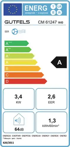 Klimagerät CM61247we 3,4 kW 1,25 l/h 38 m²