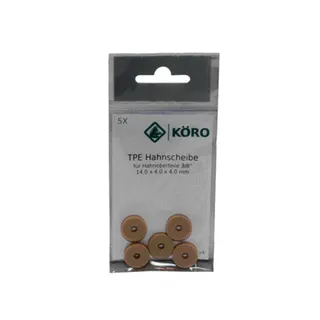 KÖRO 5x Hahnscheibe 1/4"+3/8", 13x4x4 mm Natur TPE, KTW, W270, WRAS, ACS