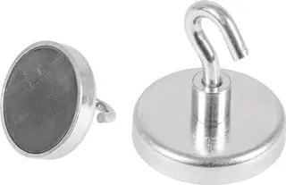 Kraftmagnet D.47mm verzinkt,m.Hak.5St./Karton
