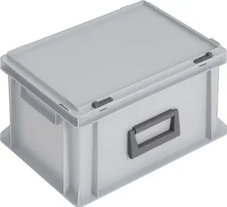 Ku.-Koffer L400xB300xH233mm PP 1 Griff Schiebeverschluss grau 20l – Bild 2