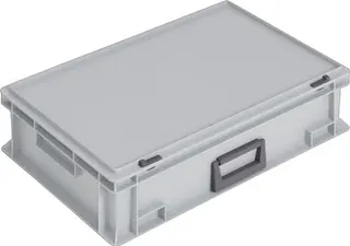 Ku.-Koffer L600xB400xH163mm PP 1 Griff Schiebeverschluss grau 33l – Bild 2