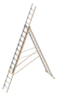 Layher Allzweckleiter TOPIC 1040 3-tlg. 3x14 Sprossen Länge 4,15m, 1040.014