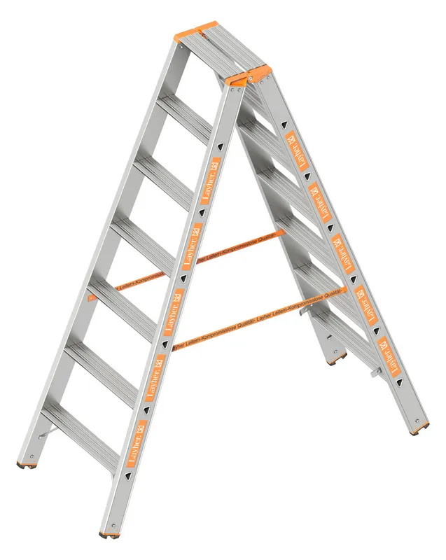 Layher Stufenstehleiter TOPIC 1043 7 Stufen, Länge 1,75m, 1043.007