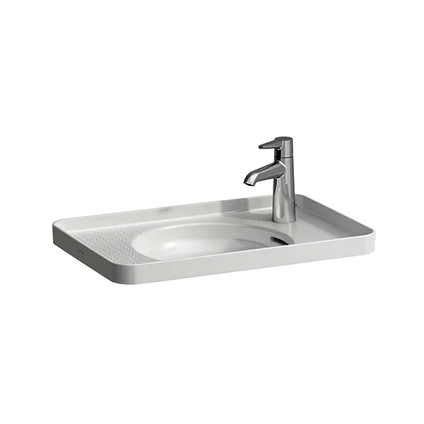 Laufen Einbau-Waschtisch von oben VAL 360x550x145 1 Hahnloch links mit Überlauf Ablg. links u. rechts weiß matt